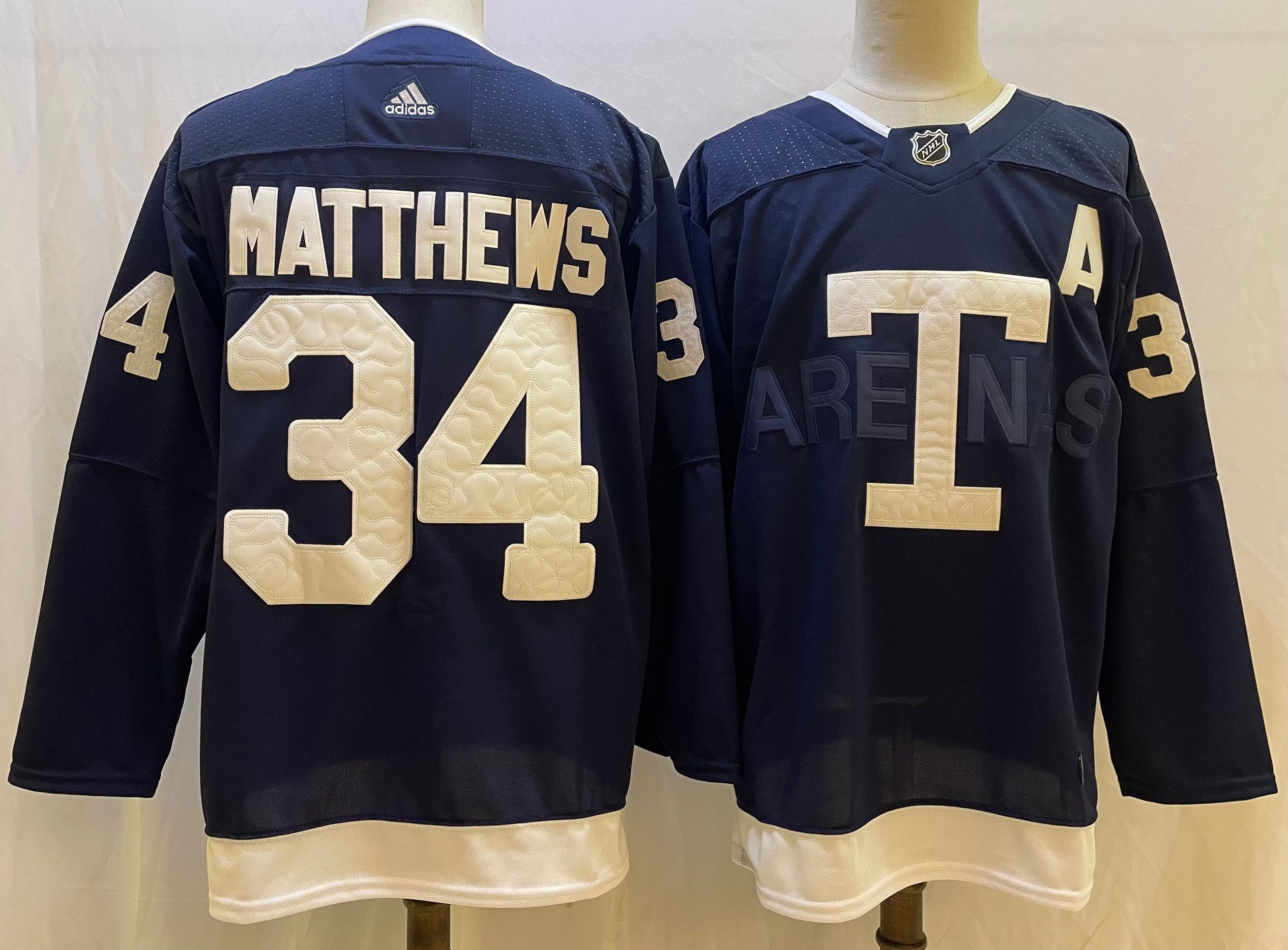 Cheap Men Toronto Maple Leafs 34 Mathews Blue Classic Edition 2022 Adidas NHL Jersey